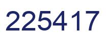 Number 225417 blue image
