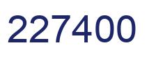 Number 227400 blue image