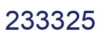 Number 233325 blue image