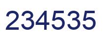 Number 234535 blue image