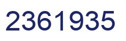 Number 2361935 blue image