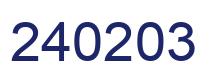 Number 240203 blue image