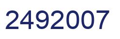 Number 2492007 blue image