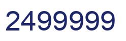 Número 2499999 imagen azul
