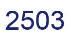 Number 2503 blue image