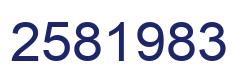 Number 2581983 blue image