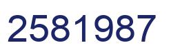 Number 2581987 blue image