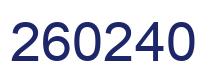 Number 260240 blue image
