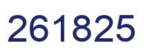 Number 261825 blue image