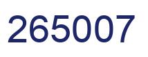 Number 265007 blue image