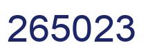 Number 265023 blue image