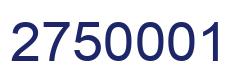 Number 2750001 blue image