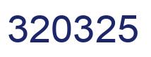 Number 320325 blue image