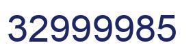 Number 32999985 blue image