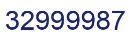 Number 32999987 blue image