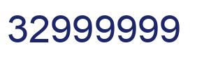 Number 32999999 blue image
