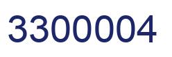 Number 3300004 blue image