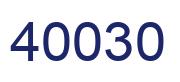 Number 40030 blue image