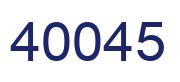 Number 40045 blue image