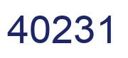 Number 40231 blue image