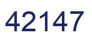 Number 42147 blue image