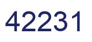 Number 42231 blue image