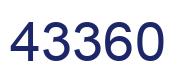 Number 43360 blue image