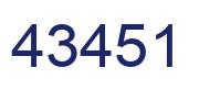 Number 43451 blue image