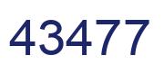 Number 43477 blue image