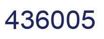Number 436005 blue image