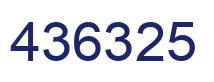 Number 436325 blue image