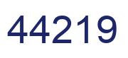 Number 44219 blue image