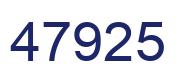 Number 47925 blue image