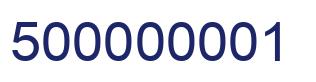 Number 500000001 blue image