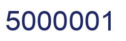 Number 5000001 blue image
