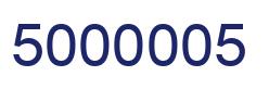 Number 5000005 blue image