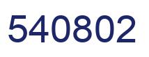Number 540802 blue image