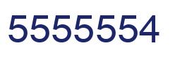 Number 5555554 blue image