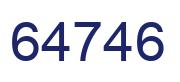 Number 64746 blue image