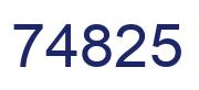 Number 74825 blue image