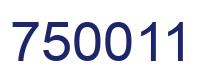 Number 750011 blue image