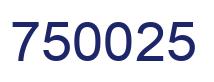 Number 750025 blue image