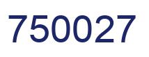 Number 750027 blue image