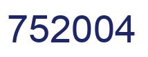Number 752004 blue image