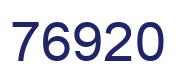 Number 76920 blue image