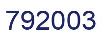 Number 792003 blue image