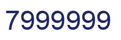 Number 7999999 blue image
