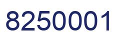 Number 8250001 blue image