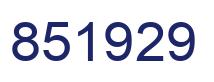 Number 851929 blue image