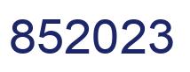 Number 852023 blue image